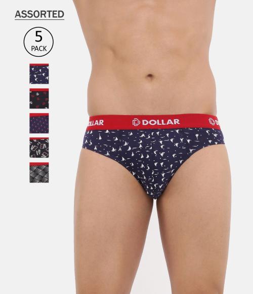 Dollar Bigboss Men's Pack of 5 Printed Modern Brief