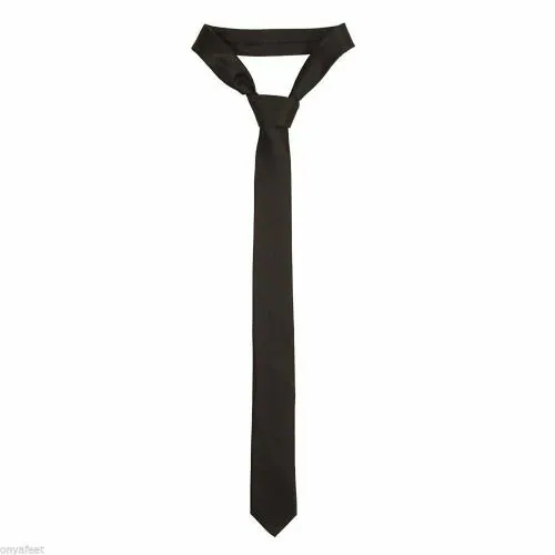 Buy SellnShip Men's Slim Satin Necktie Solid Formal Plain Tie (Black ...