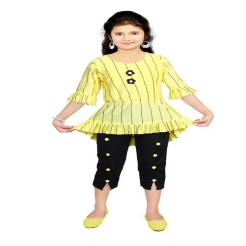 RIBULA FASHION girls cotton top capri set-34
