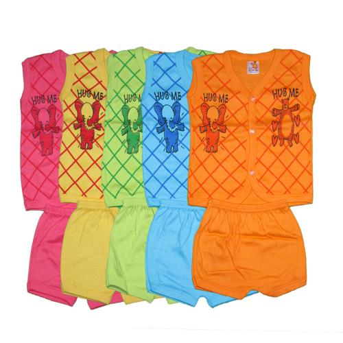 Peerless Wear Newborn Baby Dress Combo Pack of 5 Pure Cotton Colour Sleevless Jhabla 6-9 Months