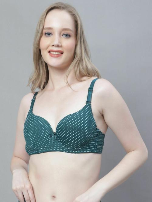 PrettyCat 34B Polka Polyester Blend T-shirt Bra For Women(PC-BR-6093)