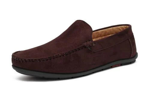 Aramish Brown Velvet Loafer Shoes for Men (Brown)