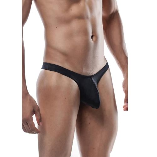 LEADWORT Black Polyester and Spandex T-String Thong Underwear - L