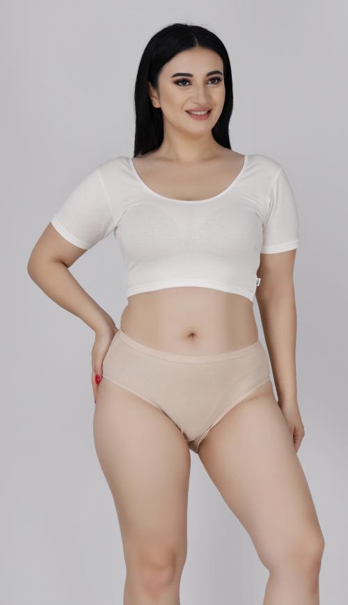 FEMULA Stretch Cotton, Mid Waist, Full Coverage Hipster Panties for Girls and Women (Colour EXTRA_LIGHT_SKIN) Size L