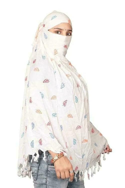 OM SHREE FASHION Printed Cotton Long Scarf Cum Mask scarves Usable for vehicle Driver | Universal Size | For Girl & Women | Breathable, Sun Protection (Pack of 1)