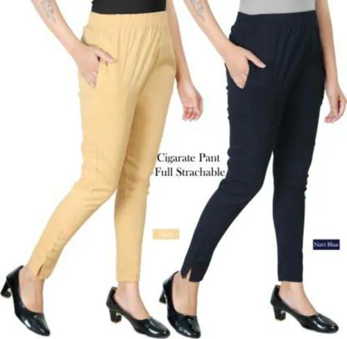 PRIYA TRENDZ Slim Fit Women Cream, Dark Blue Trousers