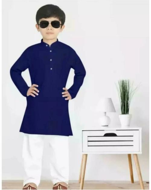 DigiMart Boys Casual Kurta and Pyjama Set  (Blue Pack of 1)