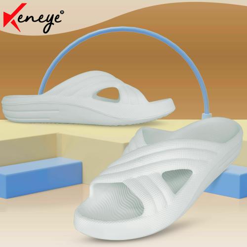 Keneye Fashion Super Soft & Comfortable Breathable Upper Arch Fit Support Sole Grey Slide For Men's