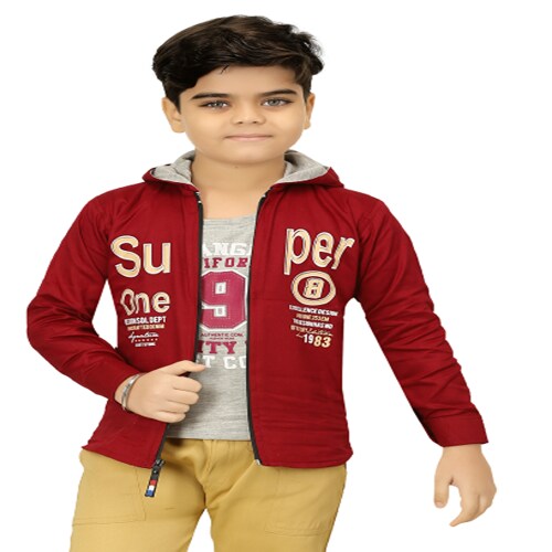 Buy FOREVER YOUNG BOYS JACKET WITH ATTACHED TSHIRT Online at Best