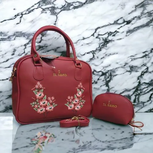 EL SAKO New Trendy Design Fashionable and Ravishing Womens Handbags : Shoulder Bag, Ladies Purse, and Stylish Top Handle Bags for Womens. (Maroon)