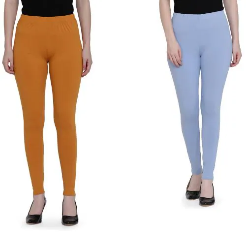 Buy FFU Cotton Spandex Full Length Pack of 2 SKY