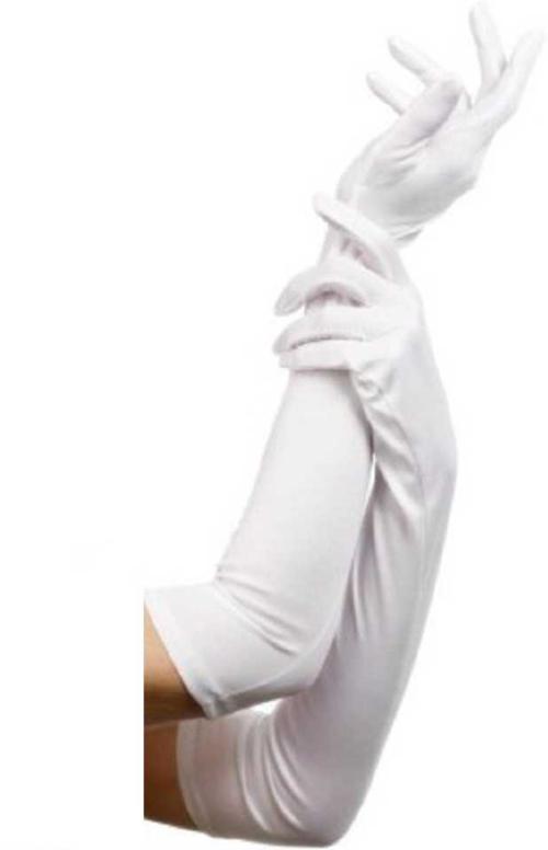 Navkar Crafts Cotton Full Hand Gloves 24 Inch (For Driving and Sun Protection) for Men & Women White