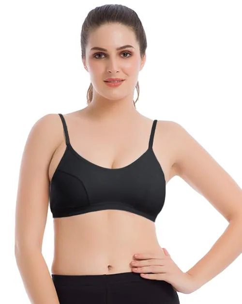 Groversons Paris Beauty Women's Cotton Non-Padded Non-Wired Full Coverage Sports Bra