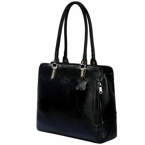 Buy RICHSIGN Black Leather Women Top Handle Satchel Tote Handbag Online