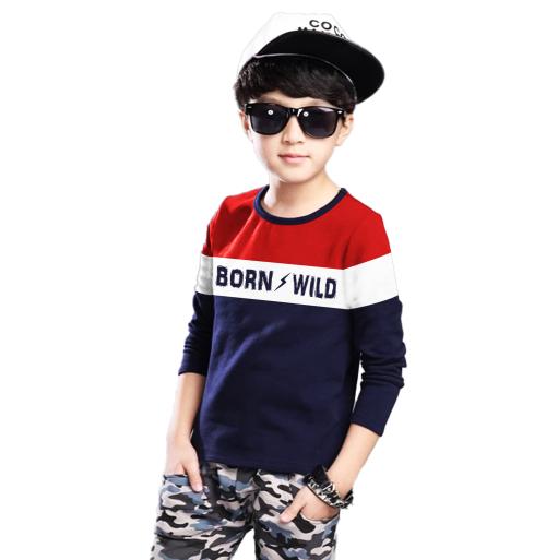 Tarsier Boys Longsleeve Cotton T-shirt (Born wild ) ( 15-16 yr )