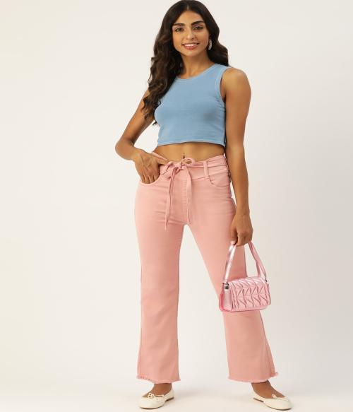 Broowl Women's knot wide leg jeans