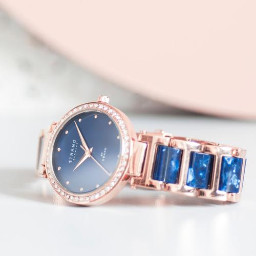 STRAND BY OBAKU Belle Mare Quartz Blue MOP Round Dial Women's Watch - S713LXVLSL
