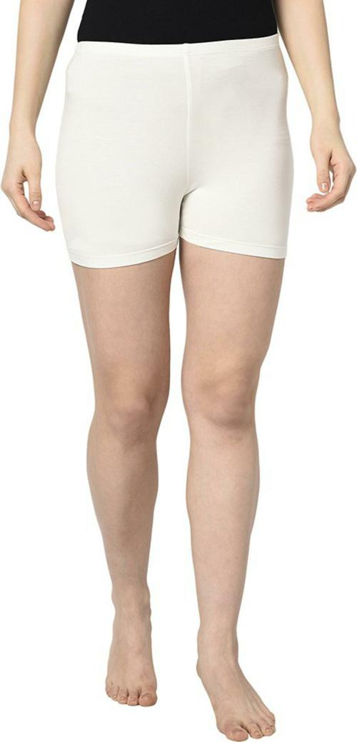 Espresso Women White Solid Viscose Shorts