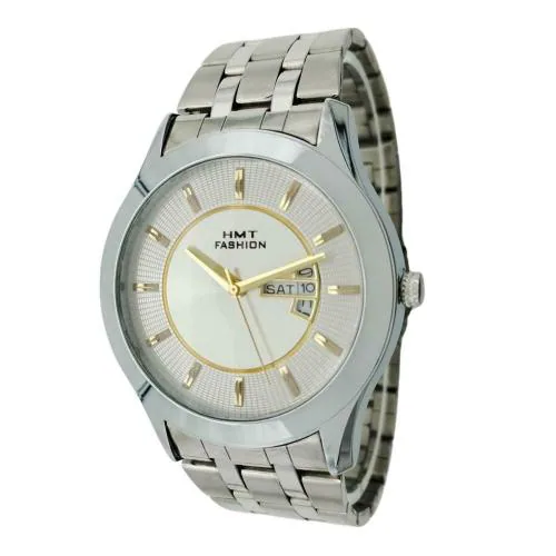 HMT FASHION Big Size White Day Date Dial Quartz Movement Watch for Men and Boys HMTFS1627W