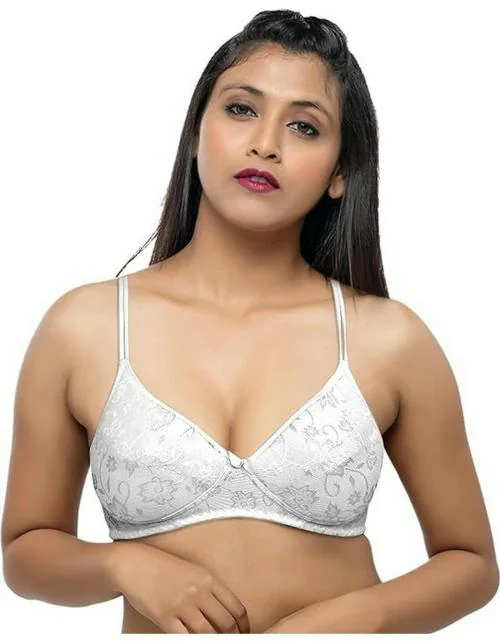 DAISY DEE Women's Cotton Lightly Padded Wirefree Full Coverage Bra - (White, 38B)