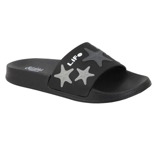 WELCOME Black Slides for Women