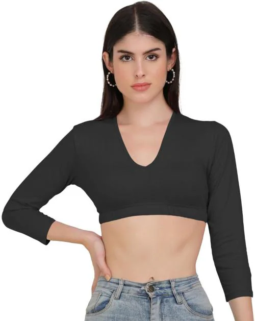 Buy AD2CART Women Solid Tops_Black_L Online at Best Prices in India