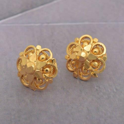 Memior Gold Plated Stud Earrings Gold (Women)