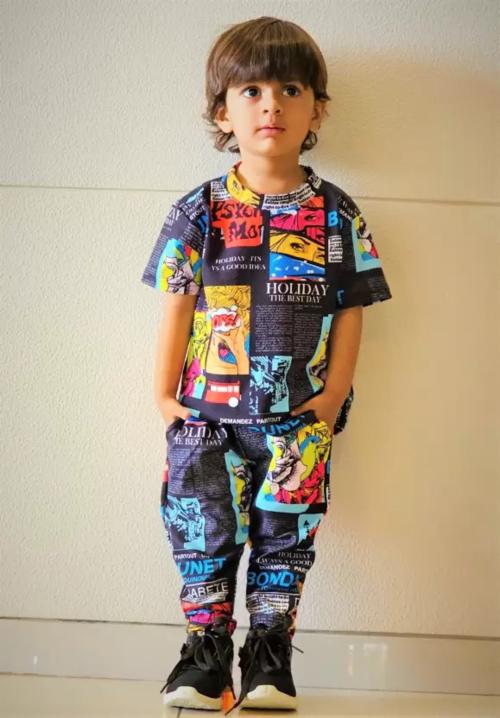Alanta Baby Boys Casual T-shirt And Track Pants Combo Sets (Multicolor) 5-6 Y