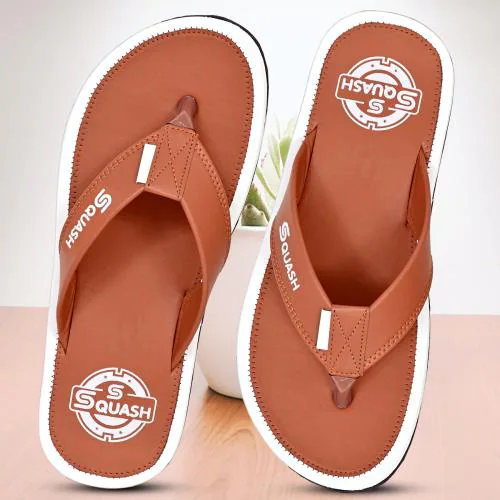 Squash Extra Comfort Tan Casual Stylish Slippers For Men