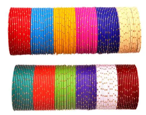 NMII Multicolor Metal Bangles Set For Women And Girls, (Multicolor_2.4 Inch); Pack Of 144 Bangle Set