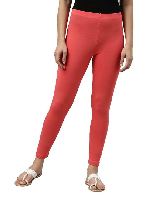 Buy Go Colors Women Pink Solid Stretch Leggings Online at Best Prices