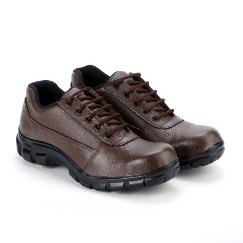 ALLSAFE Genuine Leather Steel Toe Formal Safety Shoes For Men (Brown)