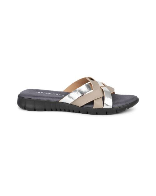Design Crew Silver/Grey Flat Sandals