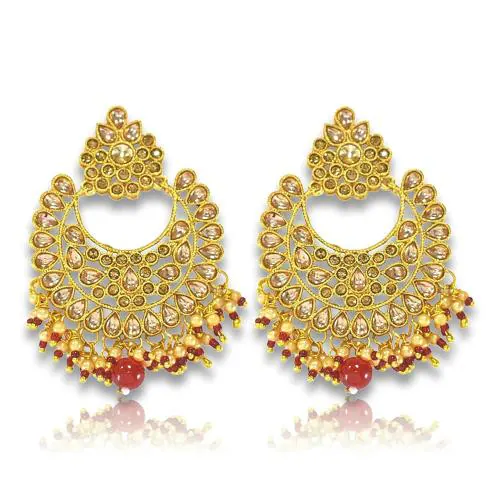 Jewelopia Gold Plated Polki Earrings For Womens