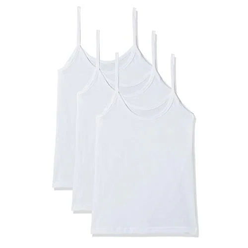 IGNOTO (Pack of 3)(9-10 Years) White Super Soft Camisole Slips / Sameez || Comfortable White Sameez for Women & Girls
