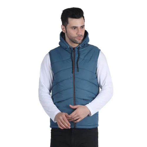 Barcelona Men Solid Colour Teal Blue Jacket