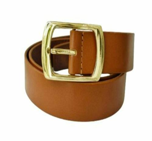 EASY ECOMMERCE EMPIRE Pure Leather Belt Tan Leather Belt Formal Men Belt Slim belt with buckle closure-c5