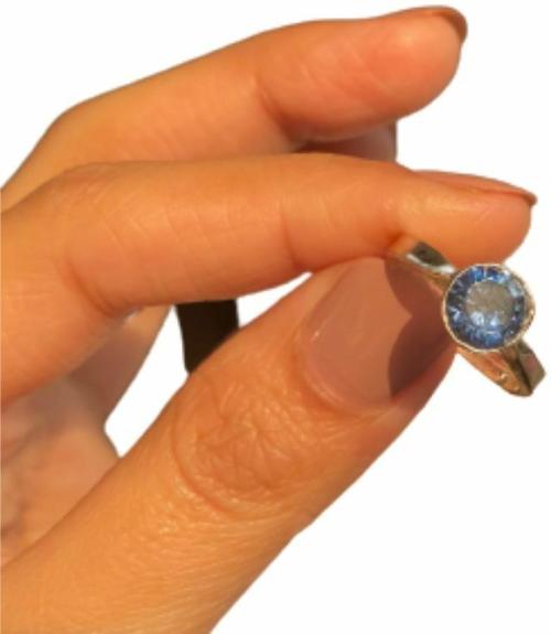 Chopra Gems & Jewellery Brass Sapphire and Natural Neelam Stone Ring (Men and Women) - Adjustable