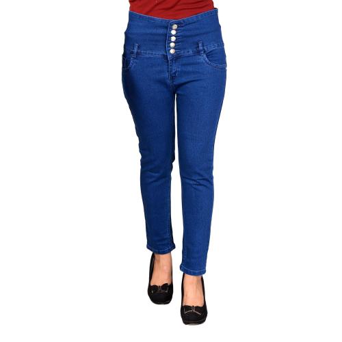 RJ COLLECTION Women Normal Blue Denim Slimfit Jeans (30)