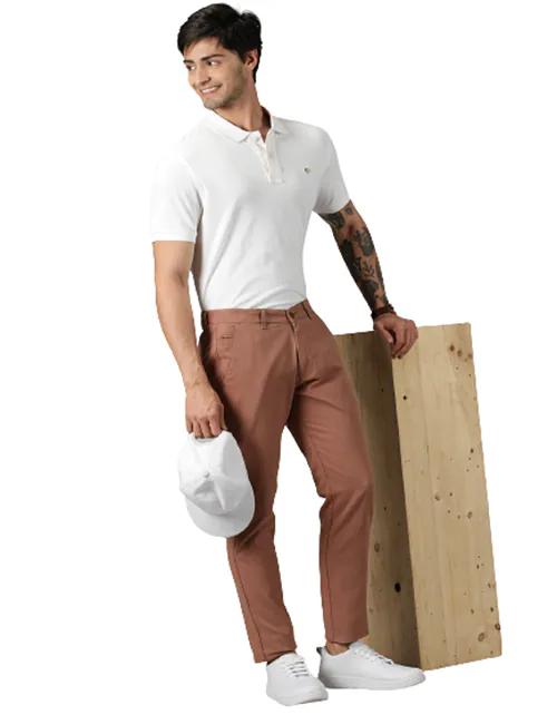 18 Edition Swag Rider Men Regular Fit Solid Cotton Pant Trouser Charcoal 36