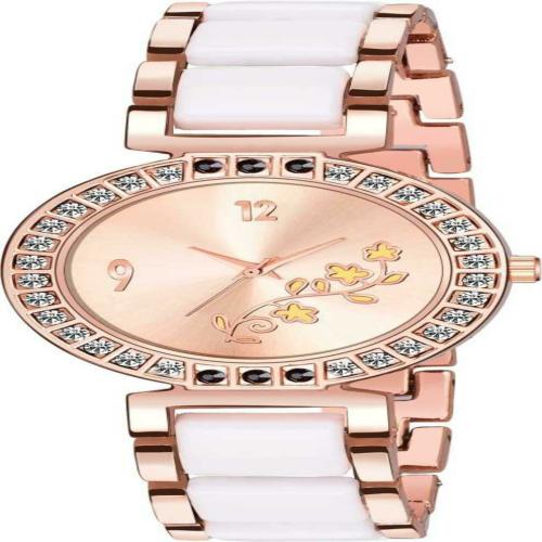 HRV Rose Gold Dial Rose Gold Strap Analog Watch For Women