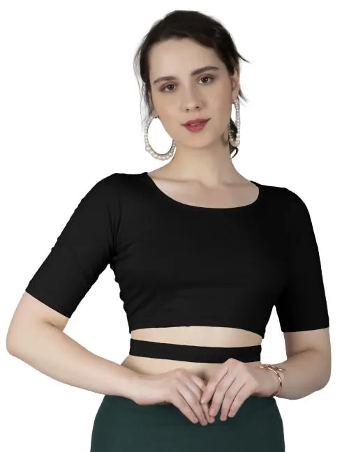 AD2CART VA4469 Womens SCOOP Neck elbow sleeve crop top