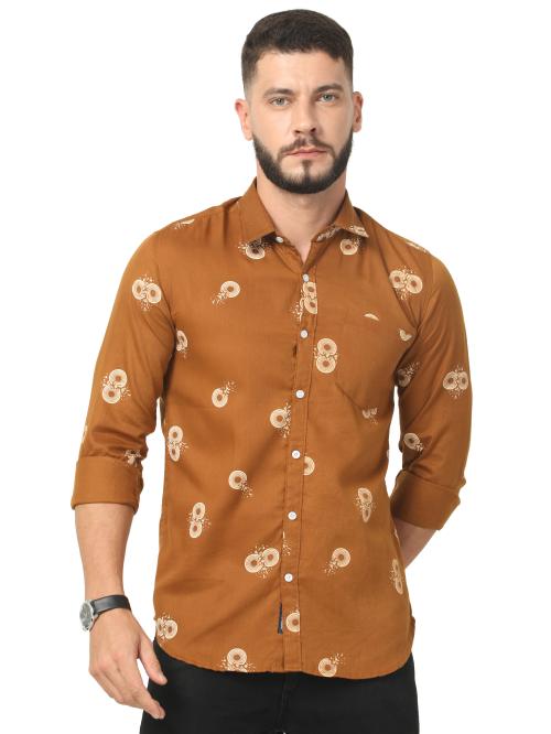 Coffee Brown Printed Shirt