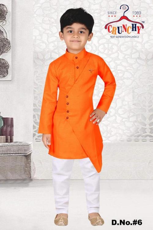 CRUNCHY KIDS SIDE BUTTON Boys Multicolored Designer Cotton Pack of 1 Kurta Pyjama Set