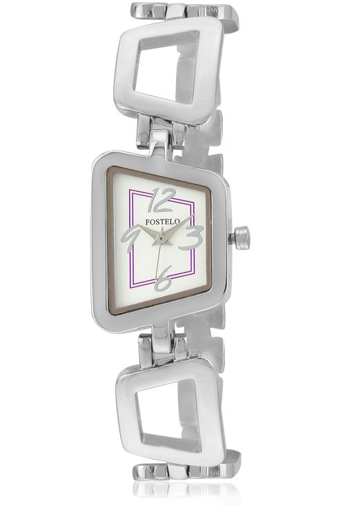 FOSTELO WHITE WOMEN'S WRIST WATCH FST-279
