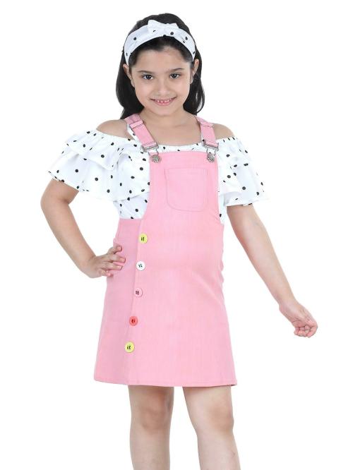 Naughty Ninos Girls Pink Pinafore Dress