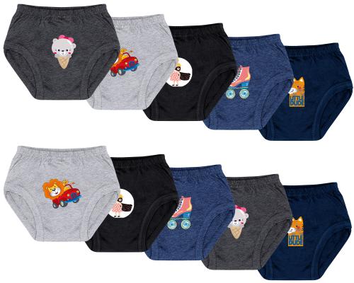 PINE Kids 100% Cotton Panties For girls & Boys ||Ultrasoft Underwear ( Pack of 10 )