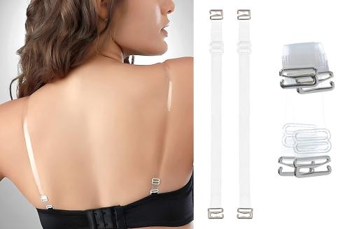  iRIIRIO Invisible Clear Bra Straps Transparent Shoulder Straps  4 Pairs (2 Pairs 10cm+2 Pairs 12cm) : Clothing, Shoes & Jewelry