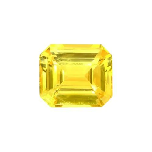 The Gallery of Gemstone 7 Carat Pukhraj Stone Sri lanka Ceylon Yellow Sapphire Super Fine Cut Emerald Shape Kanakapushparagam