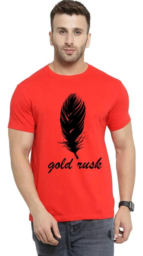 JUSTIFY gold rusk half selvee Tshirts Orange-XL